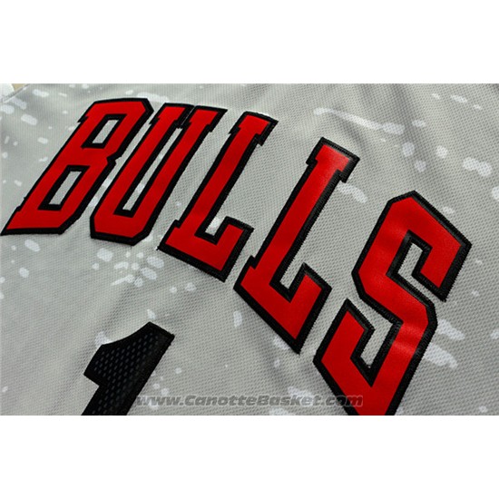 Maglia Luci Della Citta Chicago Bulls Derrick Rose #1 Grigio